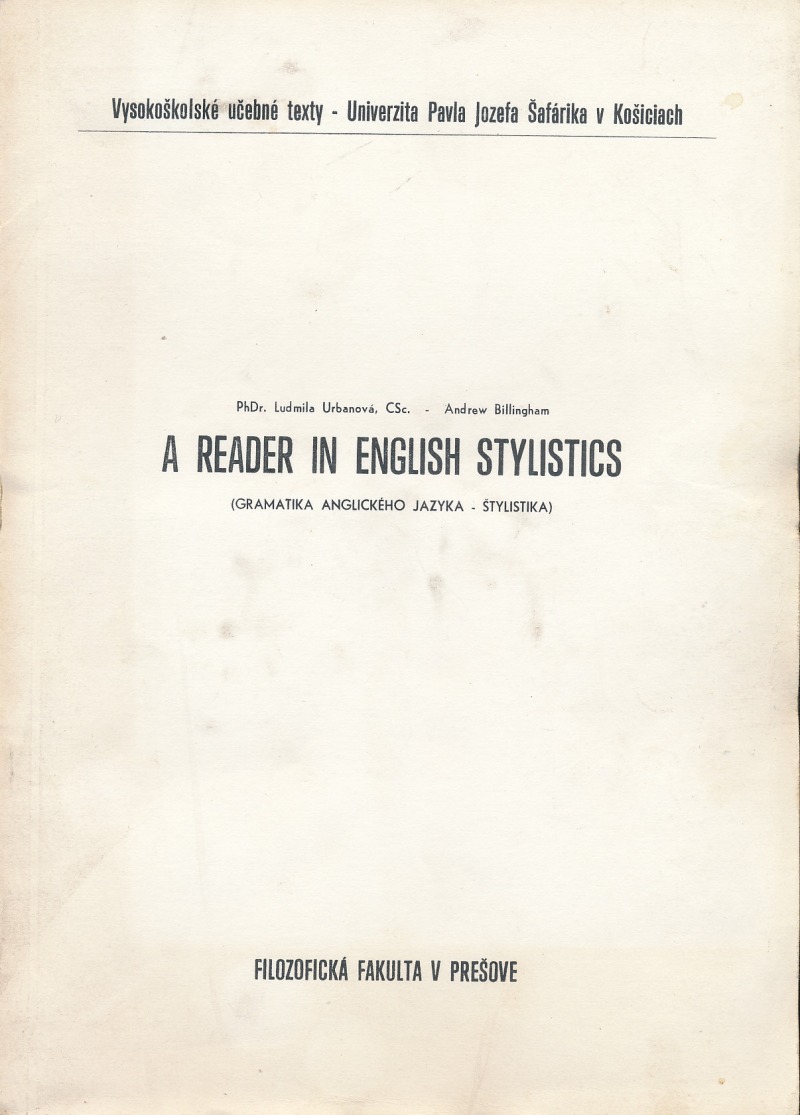 A Reader In English Stylistics