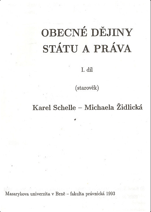 Obecné dějiny státu a práva I. - starověk