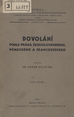 Dovolání podle práva československého, německého a francouzského