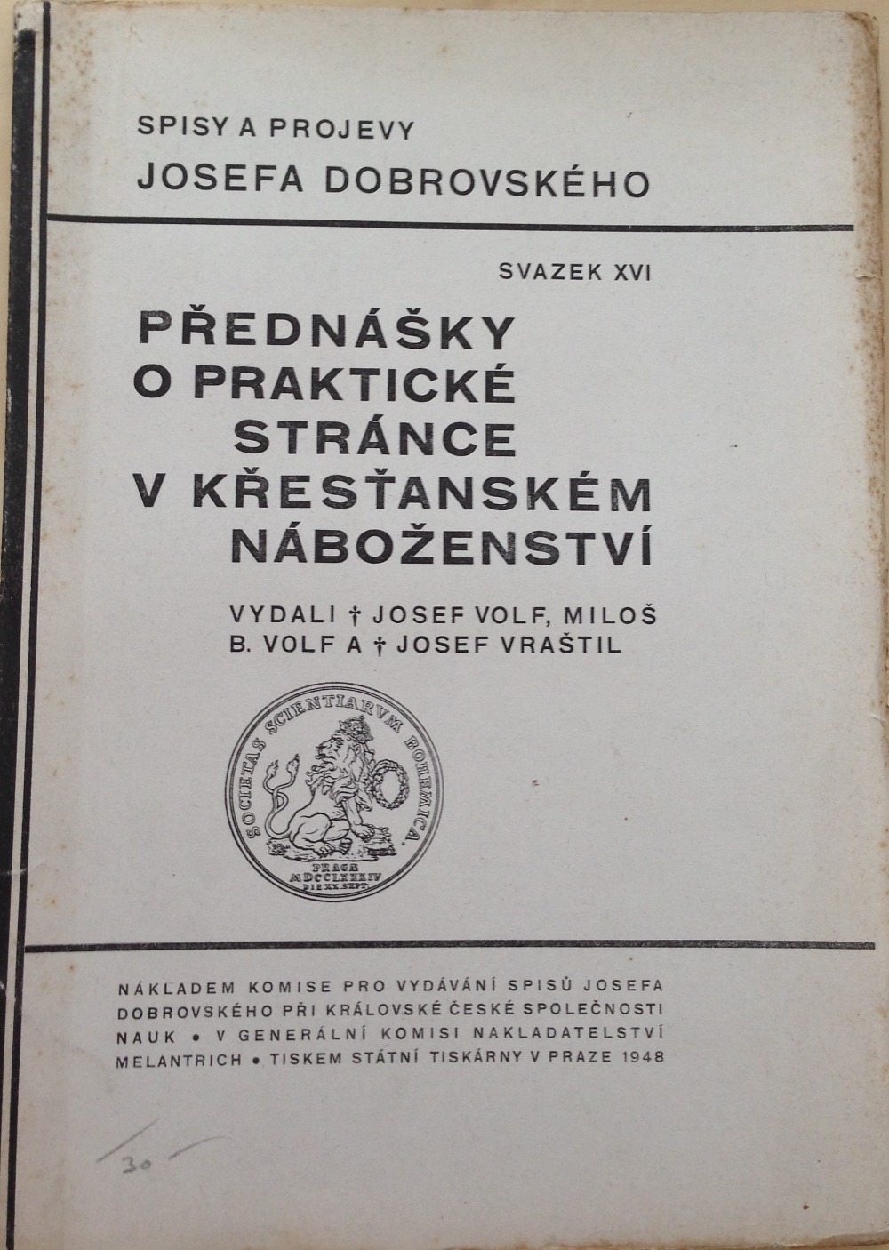 Přednášky o praktické stránce v křesťanském náboženství