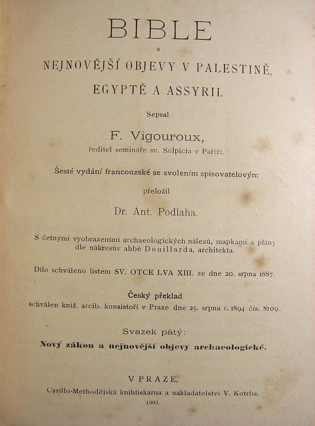 Bible a nejnovější objevy v Palestině, Egyptě a Assyrii. Svazek pátý