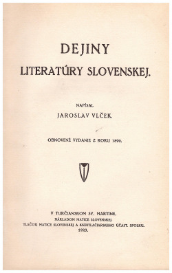 Dejiny literatúry slovenskej