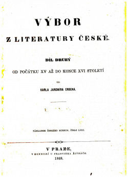 Výbor z literatury české. Díl druhý