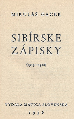 Sibírske zápisky (1915 - 1920)