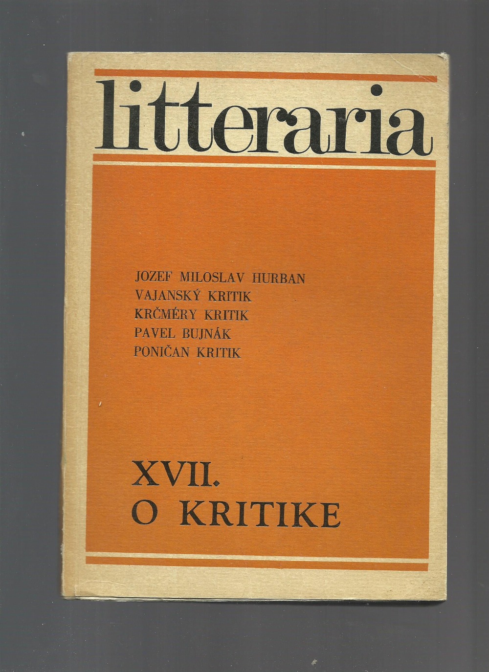 Litteraria XVII. O kritike