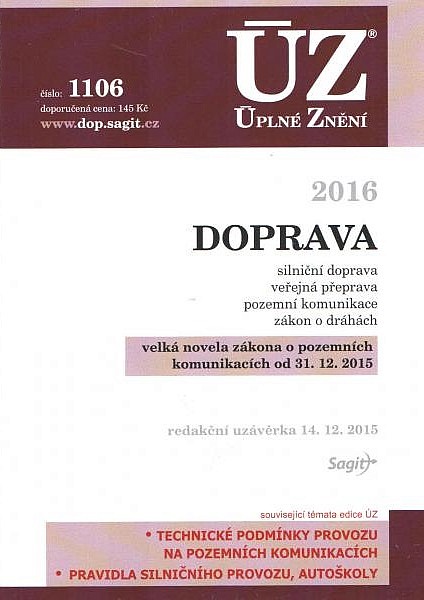 ÚZ 1106 Doprava, přeprava, pozemní komunikace, dráhy 2016