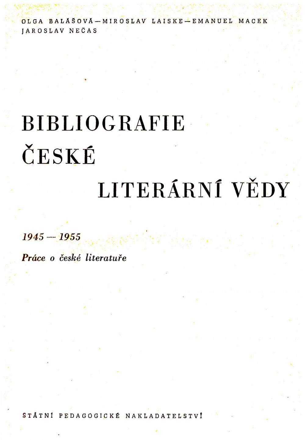 Bibliografie české literární vědy 1945-1955