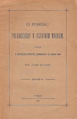 O poměru paedagogiky k ostatním naukám