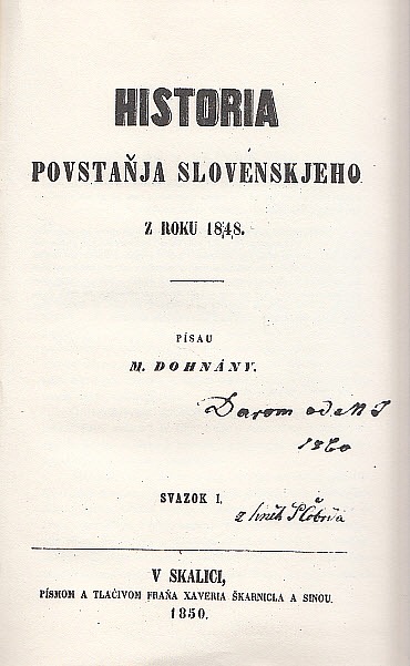 Historia povstaňja slovenskjeho z roku 1848