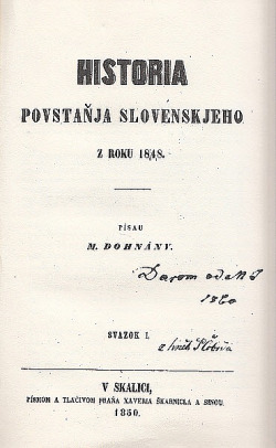 Historia povstaňja slovenskjeho z roku 1848