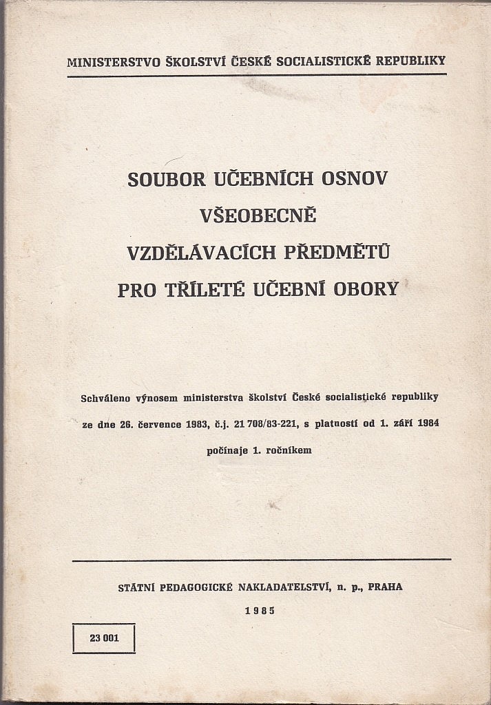 Soubor učebních osnov všeobecně vzdělávacích předmětů pro tříleté učební obory