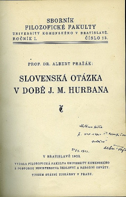 Slovenská otázka v době J. M. Hurbana