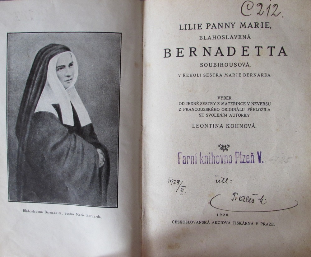 Lilie Panny Marie, blahoslavená Bernadetta Soubirousová