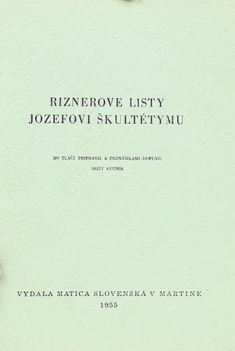 Riznerove listy Jozefovi Škultétymu