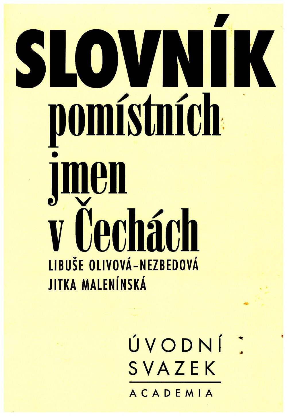 Slovník pomístních jmen v Čechách - úvod