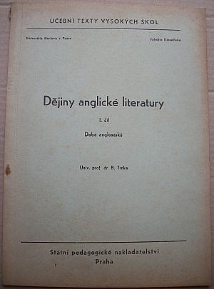 Dějiny anglické literatury I. díl - Doba anglosaská