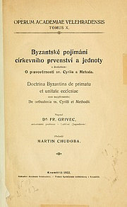 Byzantské pojímání církevního prvenství a jednoty