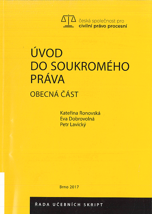 Úvod do soukromého práva: Obecná část