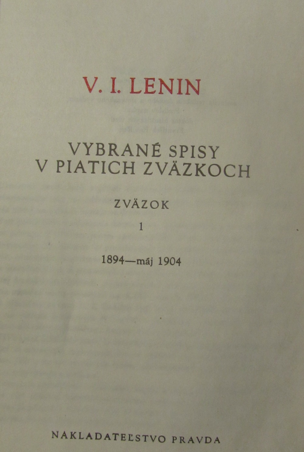 Vybrané spisy v piatich  zväzkoch - zv.1