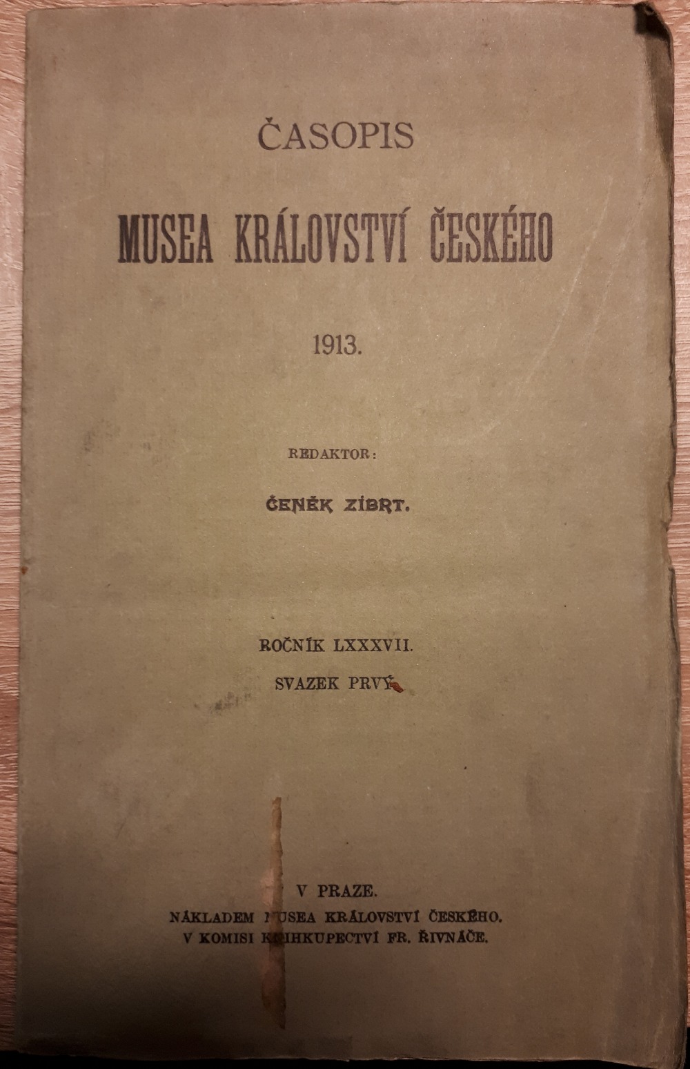 Časopis Musea království českého 1913 - Svazek 1.