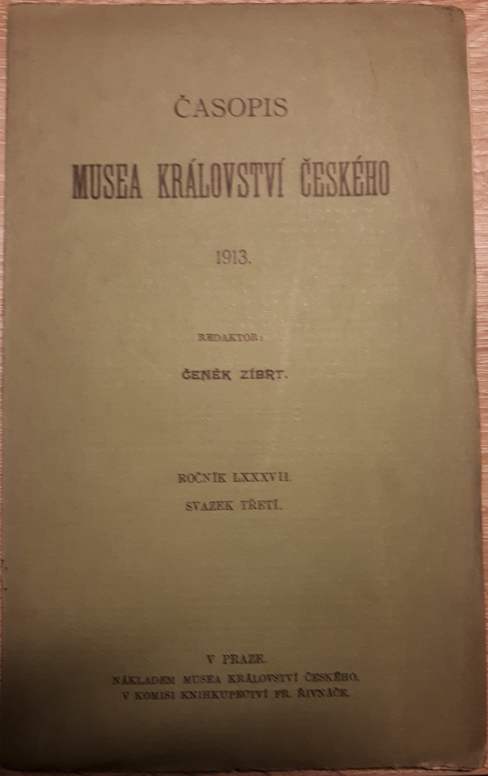 Časopis Musea království českého 1913 - Svazek 3.