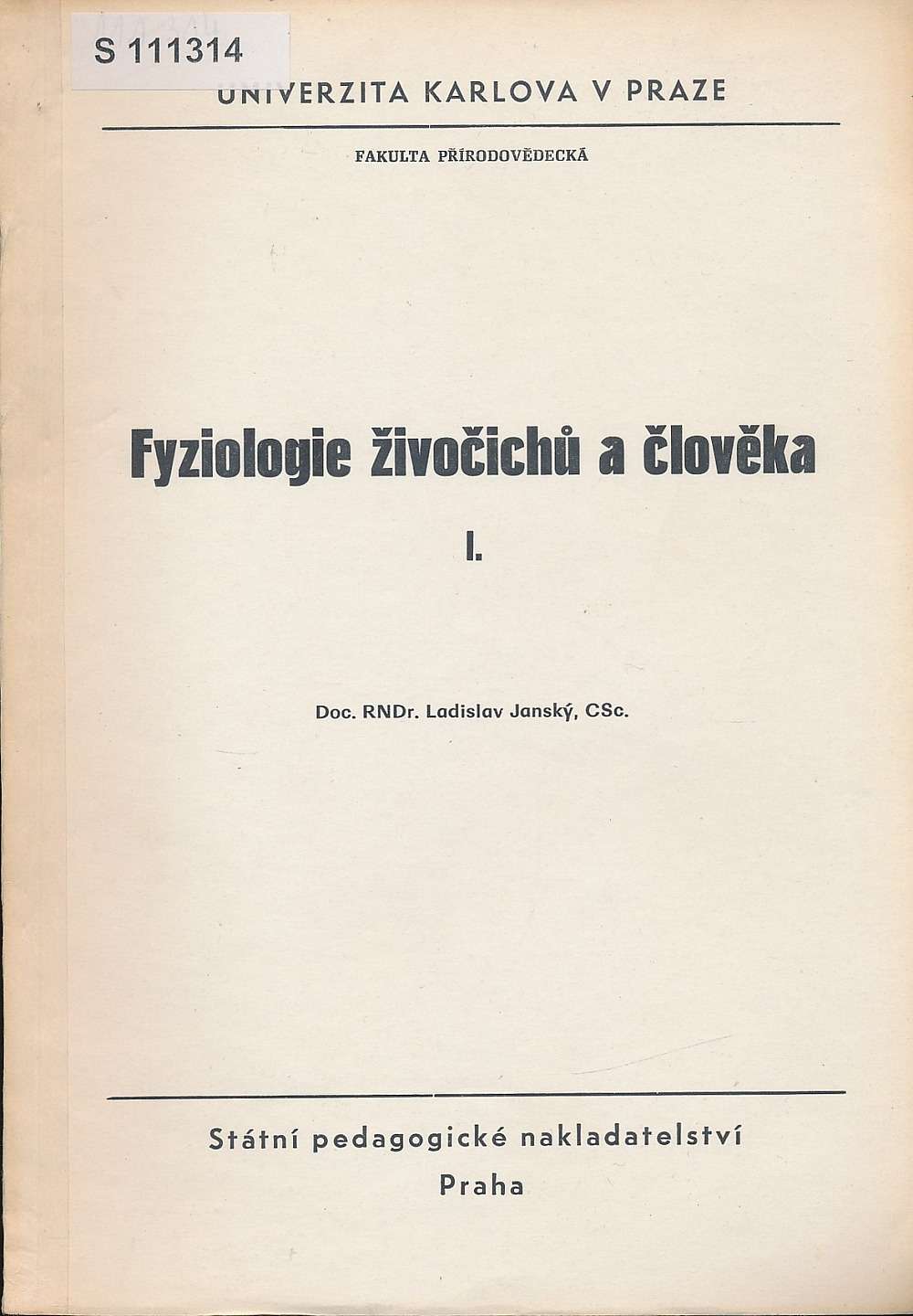 Fyziologie živočichů a člověka I.