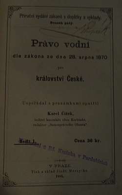 Právo vodní dle zákona ze dne 28. srpna 1870 pro království České