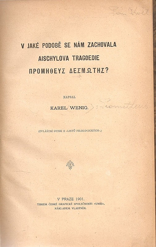 V jaké podobě se nám zachovala Aischylova tragoedie