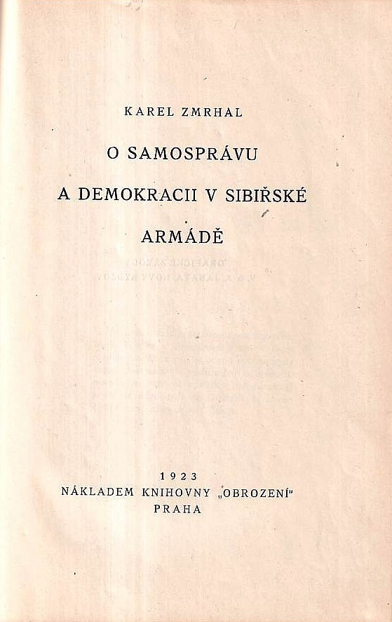 O samosprávu a demokracii v sibiřské armádě