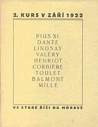 Kurs 2 v září 1922