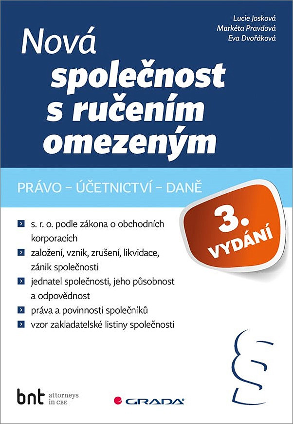 Nová společnost s ručením omezeným – Právo – účetnictví – daně