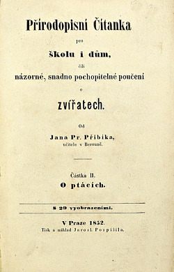 Přírodopisní čítanka pro školu i dům - II. díl: O ptácích