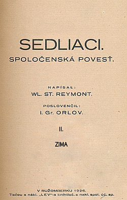 Sedliaci II., Zima