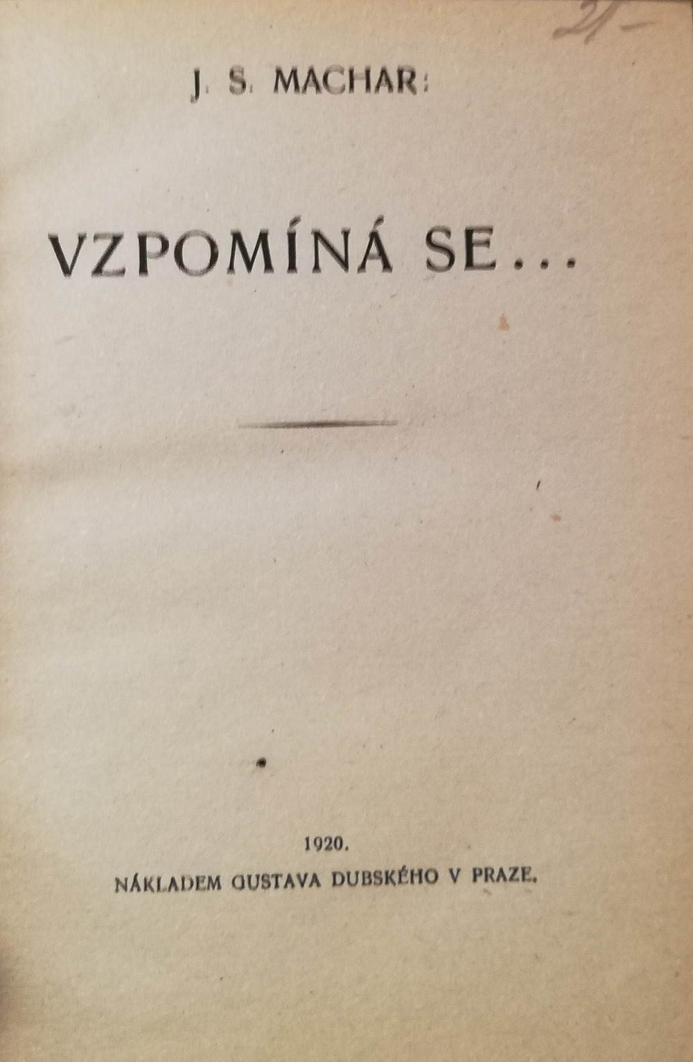 Vzpomíná se ...