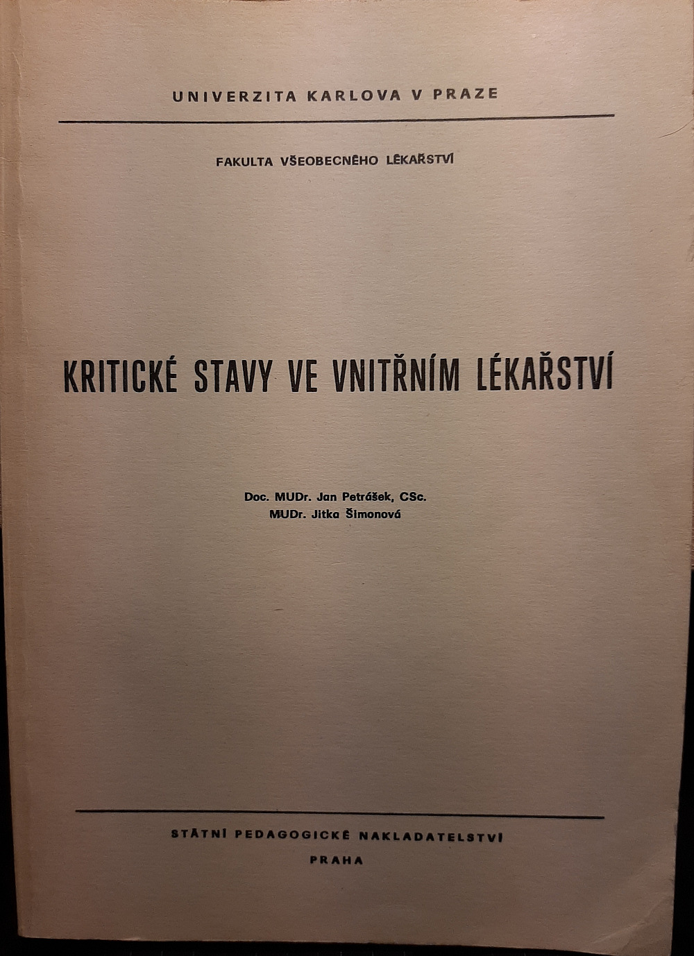 Kritické stavy ve vnitřním lékařství