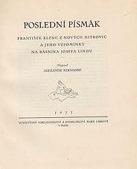 Poslední písmák František Klenc z Nových Mistrovic a jeho vzpomínky na básníka Josefa Lindu