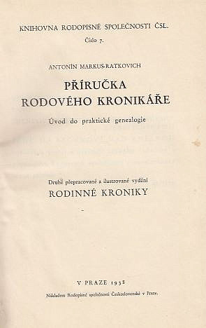 Příručka rodového kronikáře