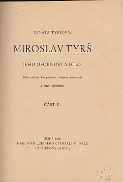 Miroslav Tyrš - jeho osobnost a dílo (II. díl)