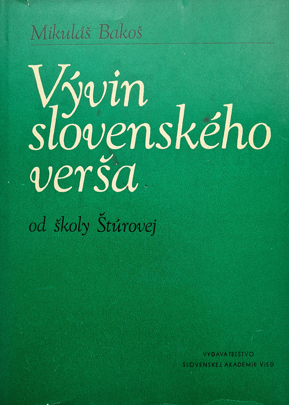 Vývin slovenského verša od školy Štúrovej