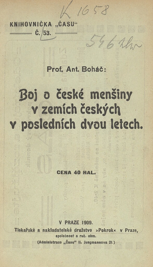 Boj o české menšiny v zemích českých v posledních dvou letech