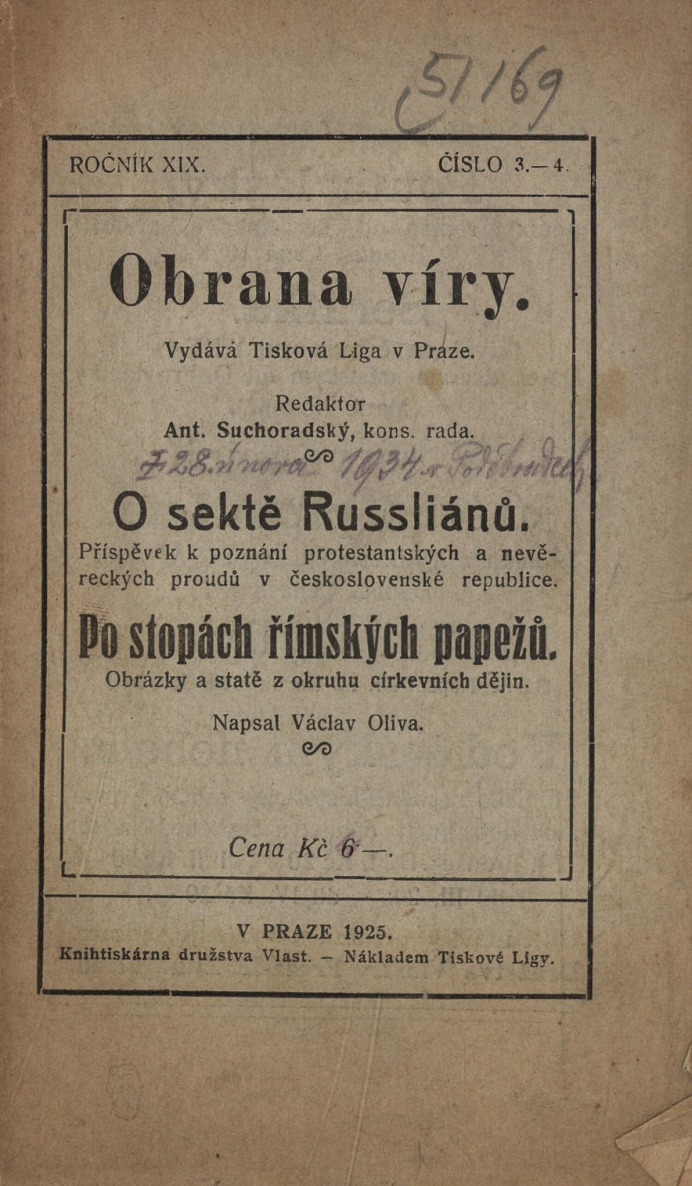 O sektě Russliánů / Po stopách římských papežů