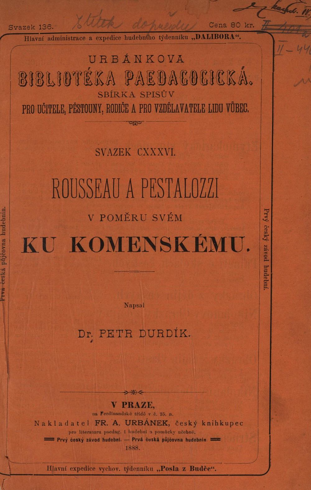 Rousseau a Pestalozzi v poměru svém ku Komenskému