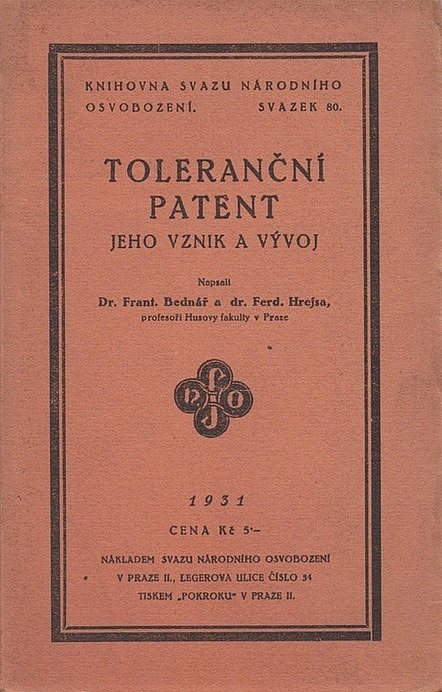 Toleranční patent, jeho vznik a vývoj