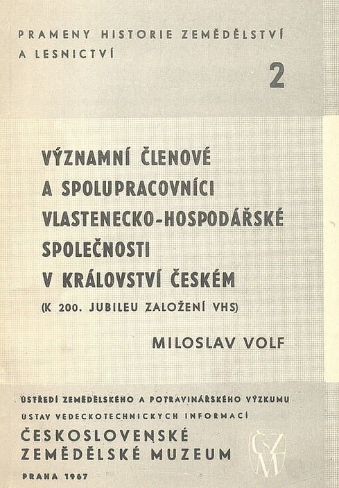 Významní členové a spolupracovníci Vlastenecko-hospodářské společnosti v království Českém