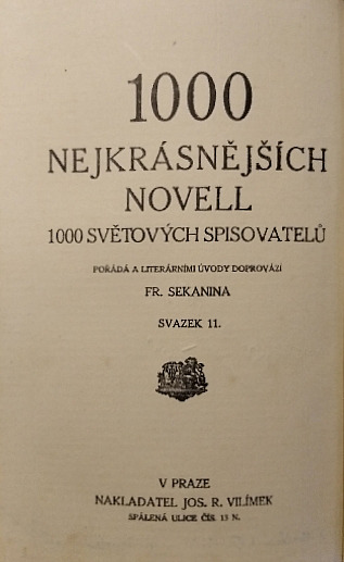 1000 nejkrásnějších novell 1000 světových spisovatelů. Sv. 11