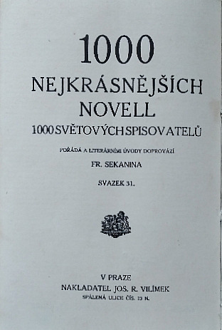 1000 nejkrásnějších novell 1000 světových spisovatelů Sv.31