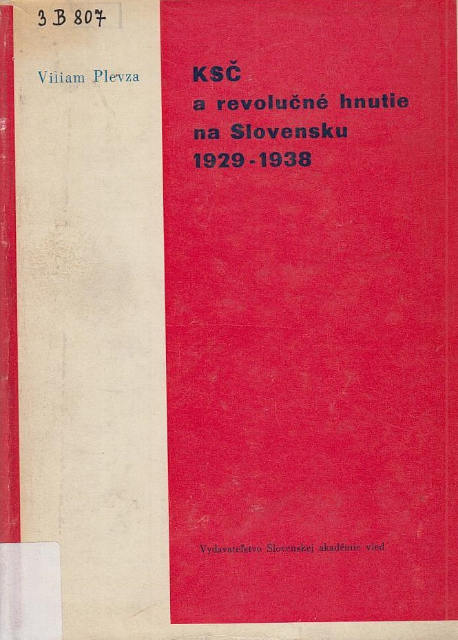 KSČ a revolučné hnutie na Slovensku 1929–1938