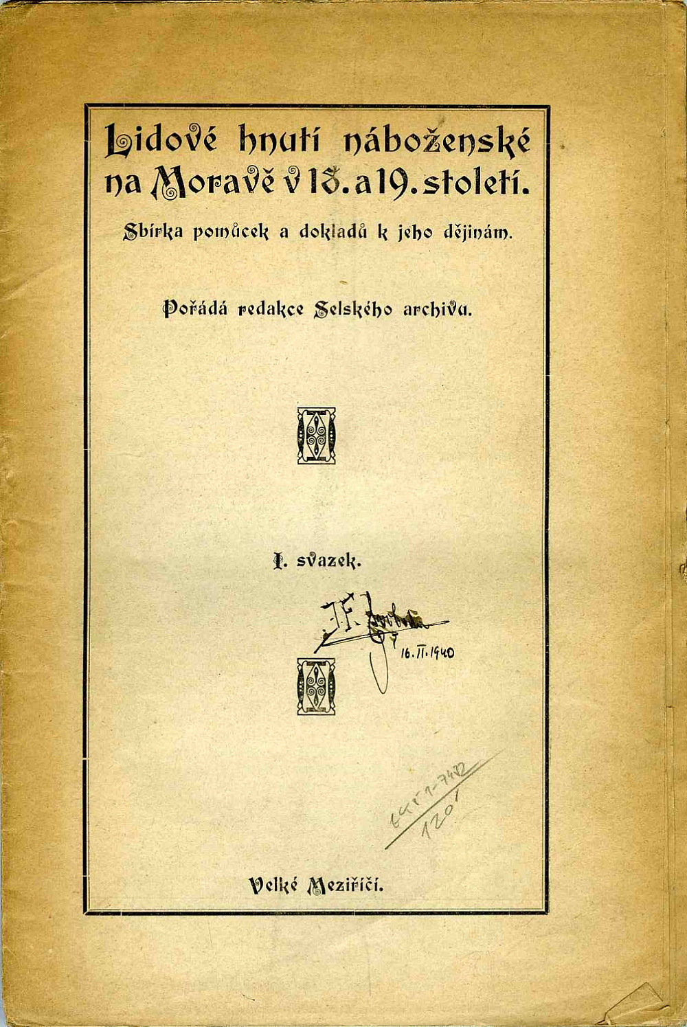 Lidové hnutí náboženské na Moravě v 18. a 19. století