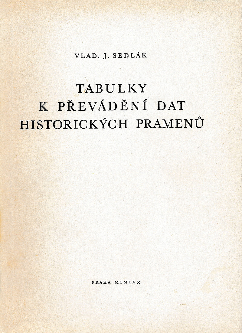 Tabulky k převádění dat historických pramenů