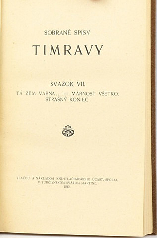 Sobrané spisy Timravy VII